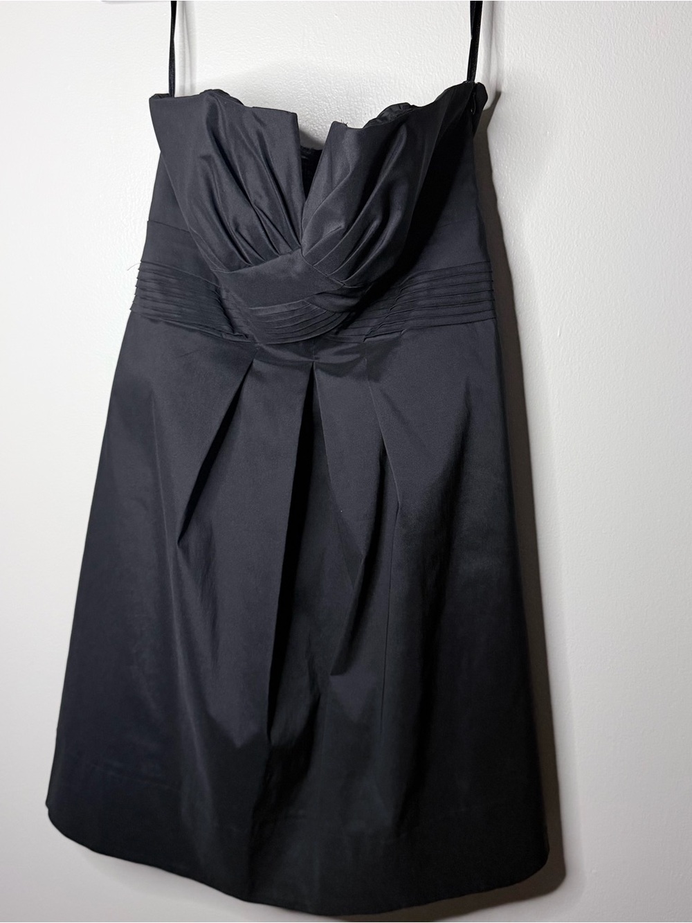 White House Black Market Black Strapless Draped Cocktail Dress